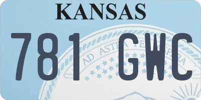 KS license plate 781GWC