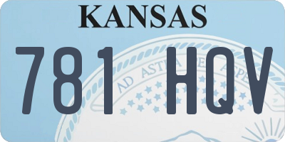 KS license plate 781HQV