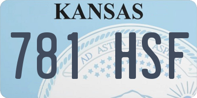 KS license plate 781HSF