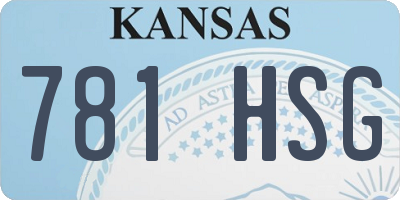 KS license plate 781HSG