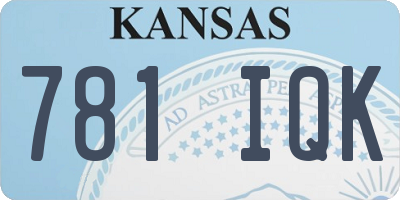 KS license plate 781IQK