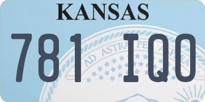KS license plate 781IQO