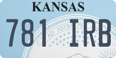 KS license plate 781IRB