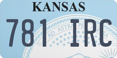 KS license plate 781IRC