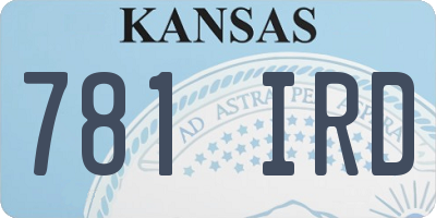 KS license plate 781IRD