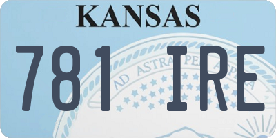 KS license plate 781IRE