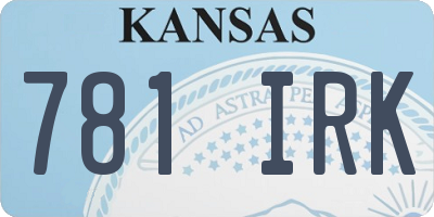 KS license plate 781IRK
