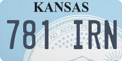 KS license plate 781IRN