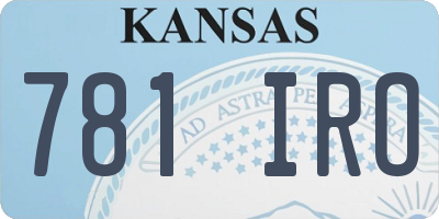 KS license plate 781IRO