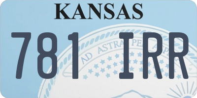 KS license plate 781IRR