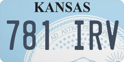 KS license plate 781IRV