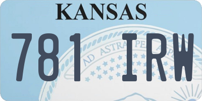 KS license plate 781IRW