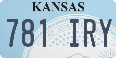 KS license plate 781IRY