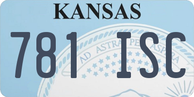 KS license plate 781ISC