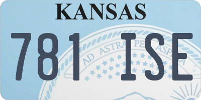 KS license plate 781ISE