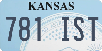 KS license plate 781IST