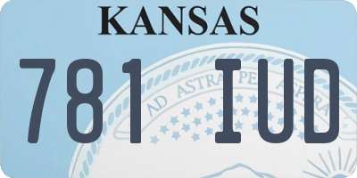 KS license plate 781IUD