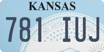 KS license plate 781IUJ