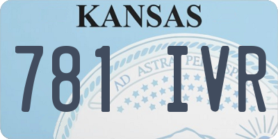 KS license plate 781IVR
