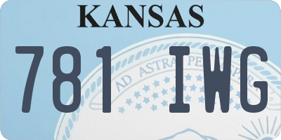 KS license plate 781IWG