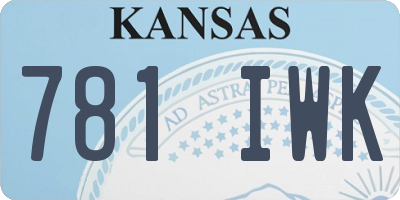 KS license plate 781IWK