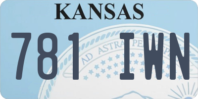 KS license plate 781IWN