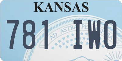 KS license plate 781IWO