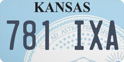 KS license plate 781IXA