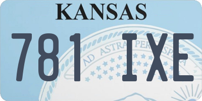 KS license plate 781IXE