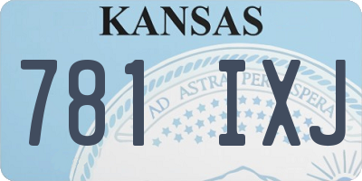 KS license plate 781IXJ
