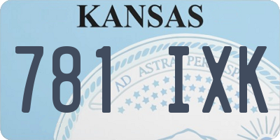 KS license plate 781IXK