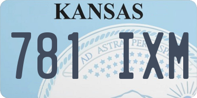 KS license plate 781IXM