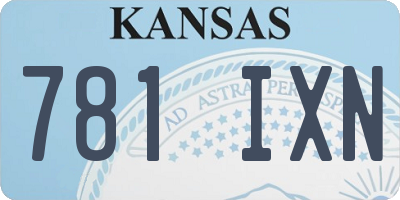KS license plate 781IXN