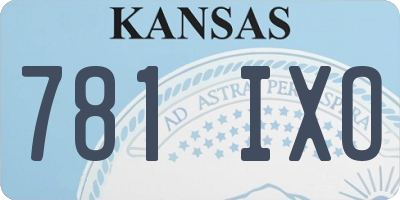 KS license plate 781IXO