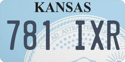 KS license plate 781IXR