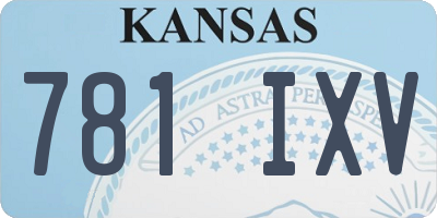 KS license plate 781IXV