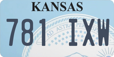 KS license plate 781IXW
