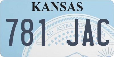 KS license plate 781JAC