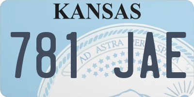 KS license plate 781JAE