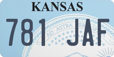 KS license plate 781JAF