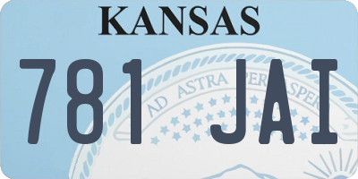 KS license plate 781JAI