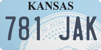 KS license plate 781JAK