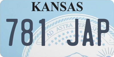 KS license plate 781JAP