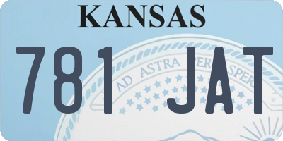 KS license plate 781JAT