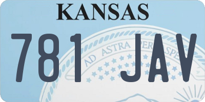 KS license plate 781JAV