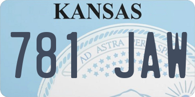 KS license plate 781JAW