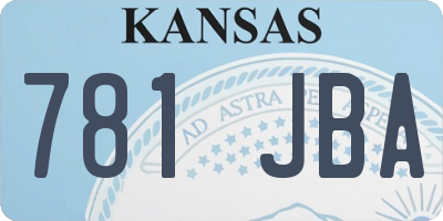 KS license plate 781JBA