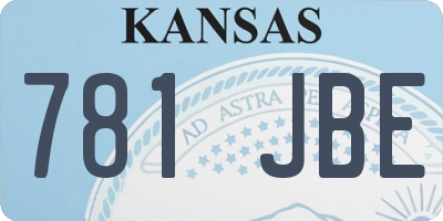 KS license plate 781JBE