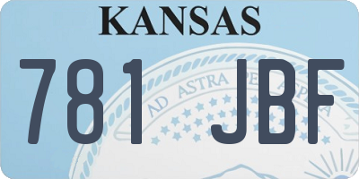 KS license plate 781JBF