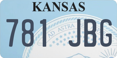 KS license plate 781JBG